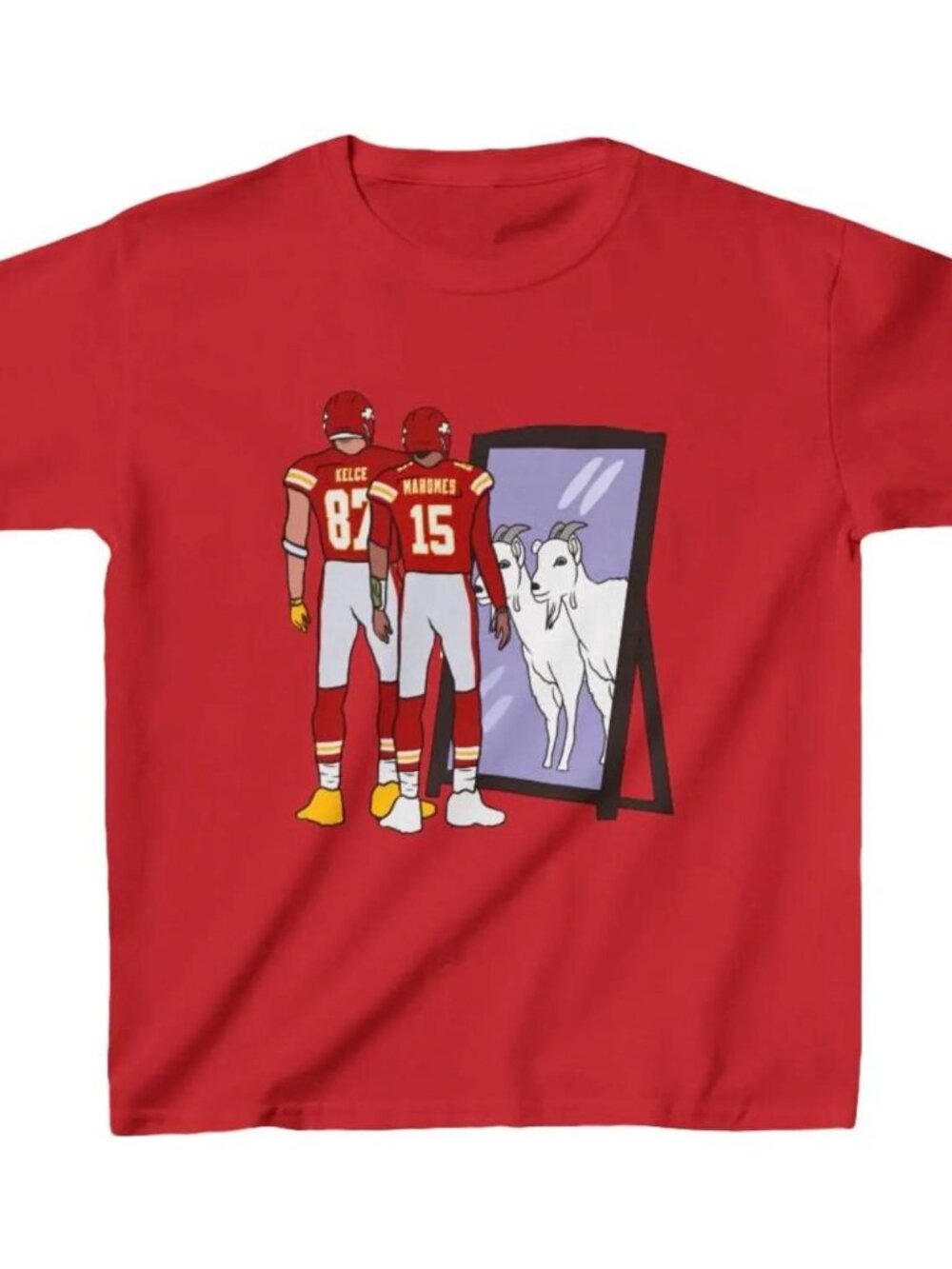 Youth T-Shirt Travis Kelce And Patrick Mahomes Mirror Goats Tee